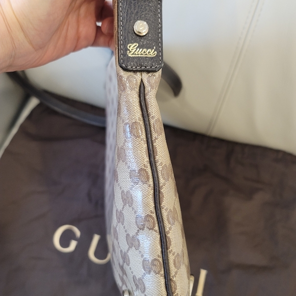 Gucci monogram crossbody crystal canvas and leather bag - Picture 8 of 14